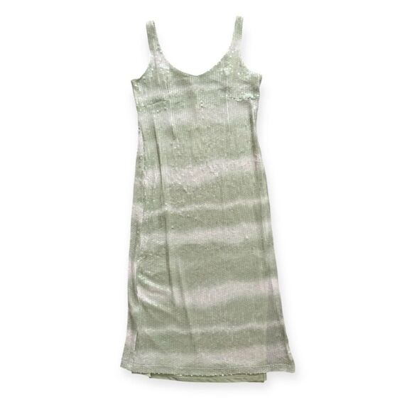 NWT Caroline Constas Dress Midi Slip in Mint Green Ombre Sequins size M 192 - Picture 1 of 4
